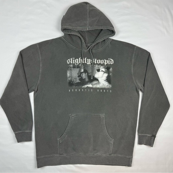 Slightly Stoopid Acoustic Roots Mens Hoodie Sweatshirt XL Oversized Grey C3 - Picture 1 of 8